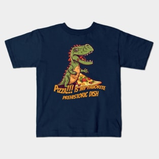 Pizza Lover Dinosaur T-Shirt Design for Foodies and Dino Enthusiasts Kids T-Shirt